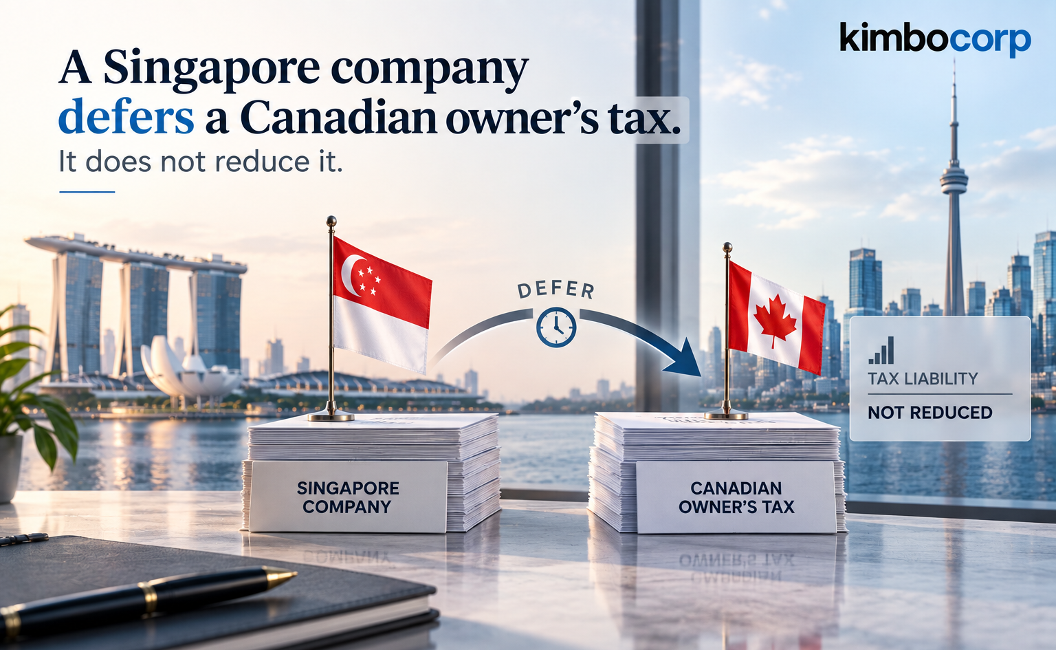 A Singapore company defers a Canadian owner’s tax. It does not reduce it.