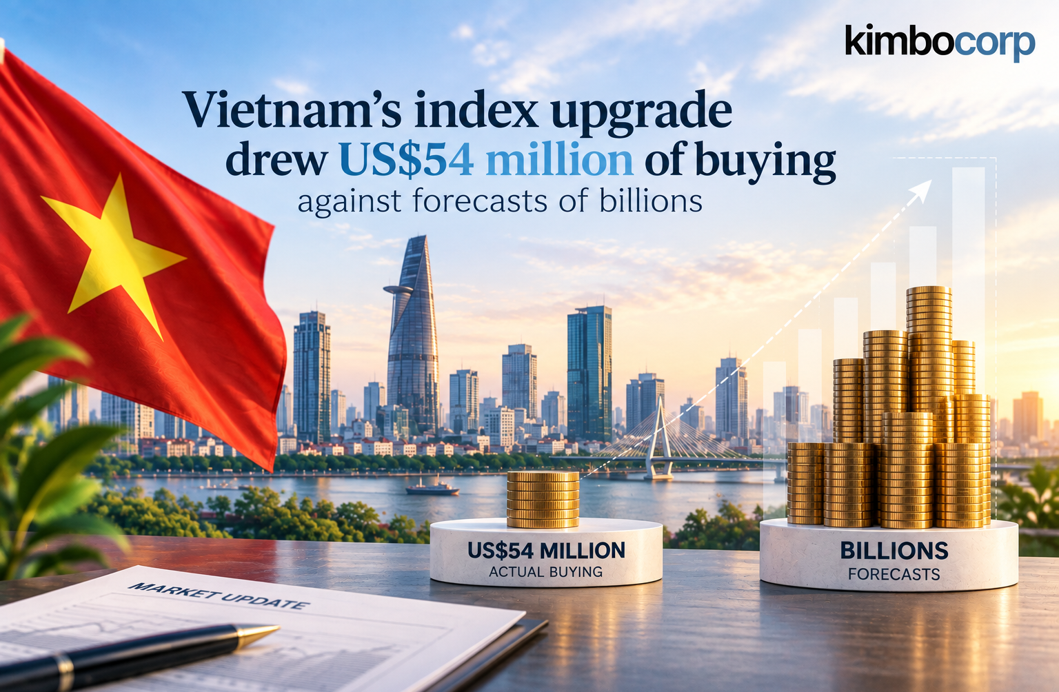 Vietnam’s index upgrade drew US$54 million of buying against forecasts of billions