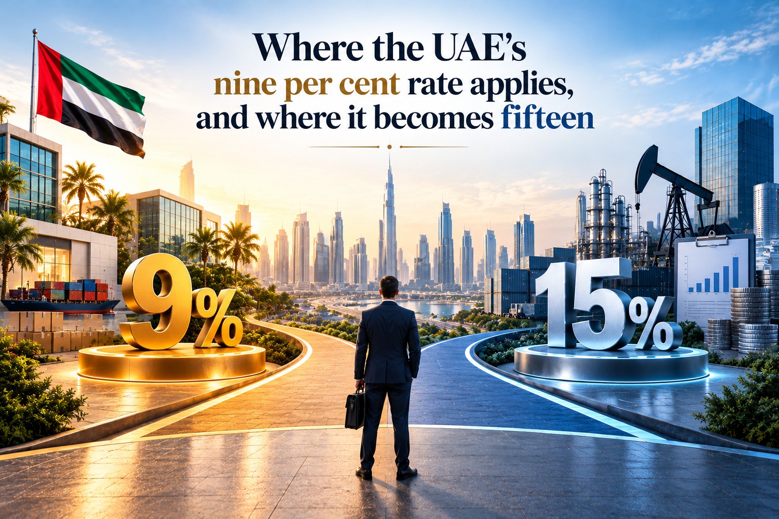 Where the UAE’s nine per cent rate applies, and where it becomes fifteen